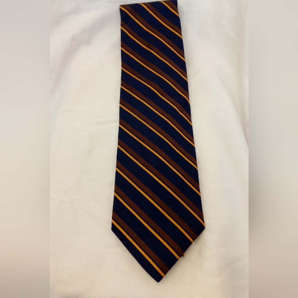 Brooks Brothers Dark Blue and Gold Striped Tie